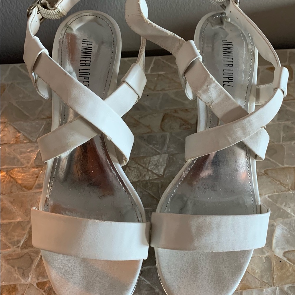 White platform Sandals by Jennifer Lopez